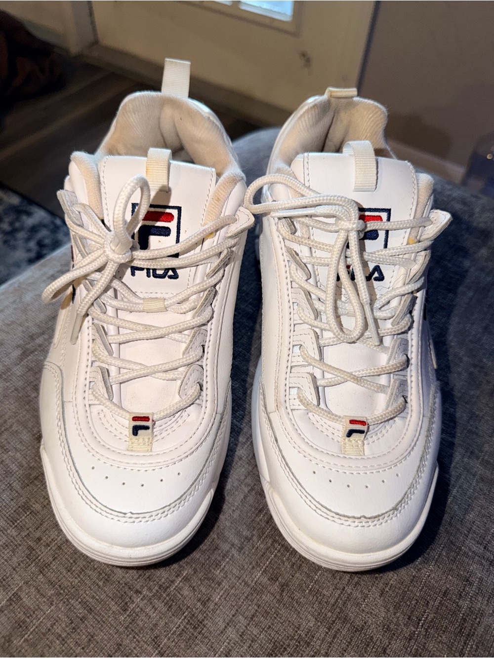 FILA Disruptor II Premium White Chunky Sneakers Women’s Size 9